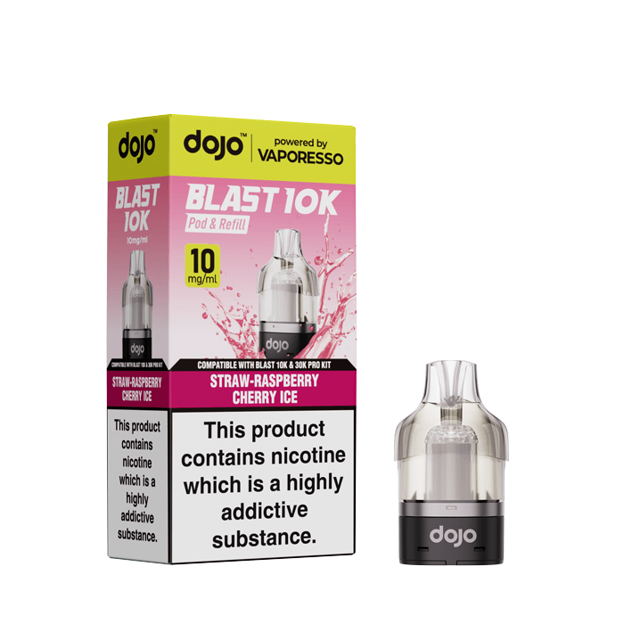 DOJO Blast 10K Prefilled Pod - Strawberry Raspberry Cherry Ice - 10mg