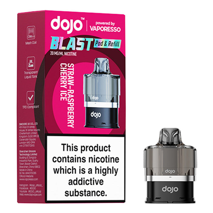 DOJO Blast 6000 Pod & Refil - Straw-Raspberry Cherry Ice