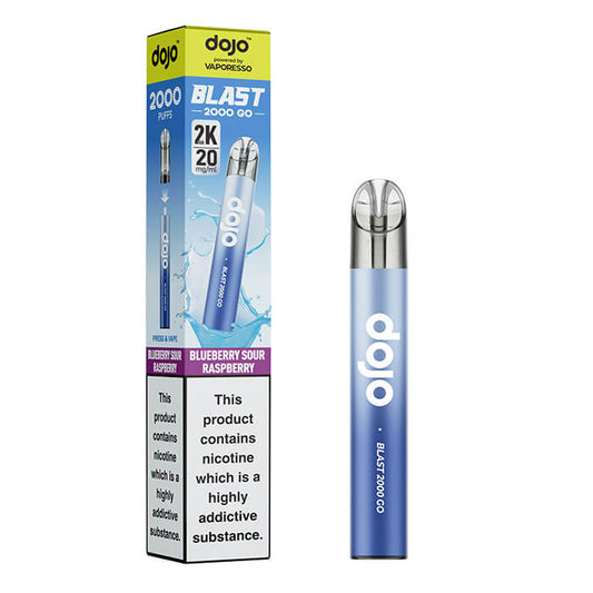 DOJO Blast 2000 Go Transparent Prefilled Vape Kit - Blueberry Sour Raspberry