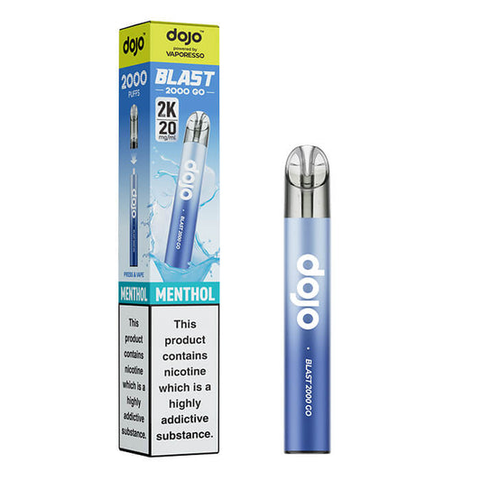 DOJO Blast 2000 Go Transparent Prefilled Vape Kit - Menthol