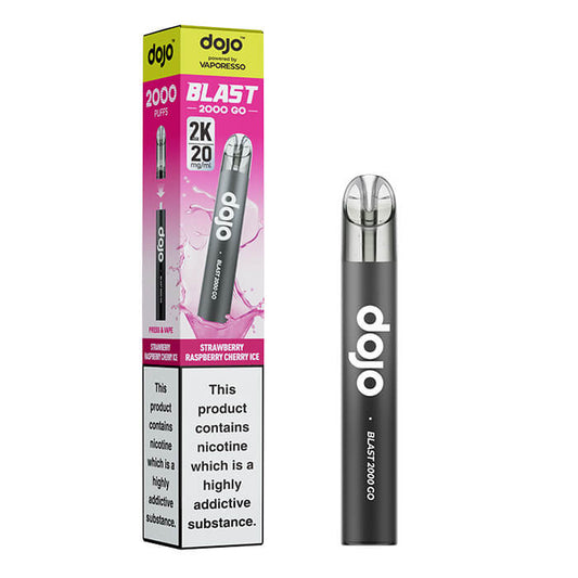 DOJO Blast 2000 Go Transparent Prefilled Vape Kit - Strawberry Raspberry Cherry Ice