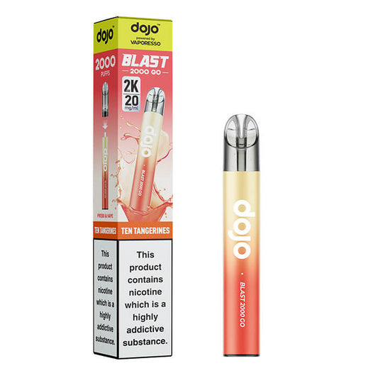 DOJO Blast 2000 Go Transparent Prefilled Vape Kit - Ten Tangerines