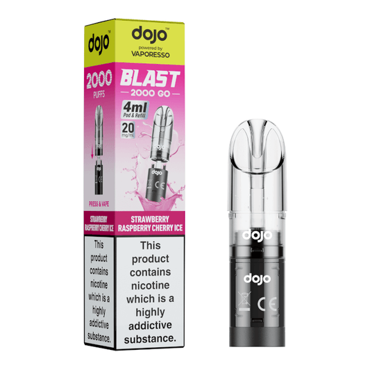 DOJO Blast 2000 Go Pod & Refill - Strawberry Raspberry Cherry Ice